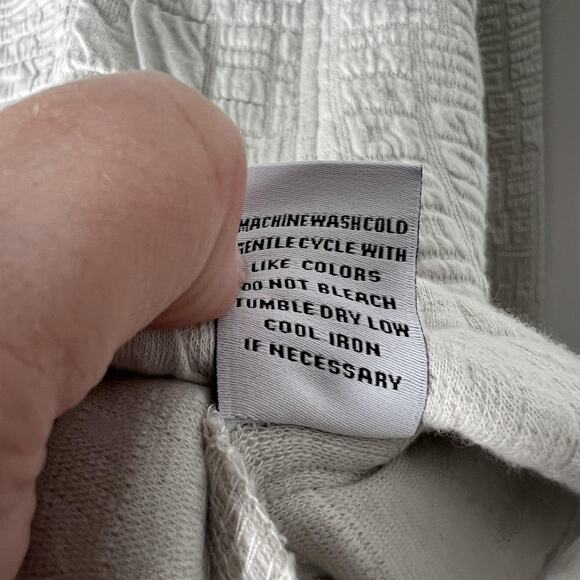 Habitat Jacket Womens XL Cream Textured Pucker  Collared Snap Buttons Pockets - Picture 6 of 13